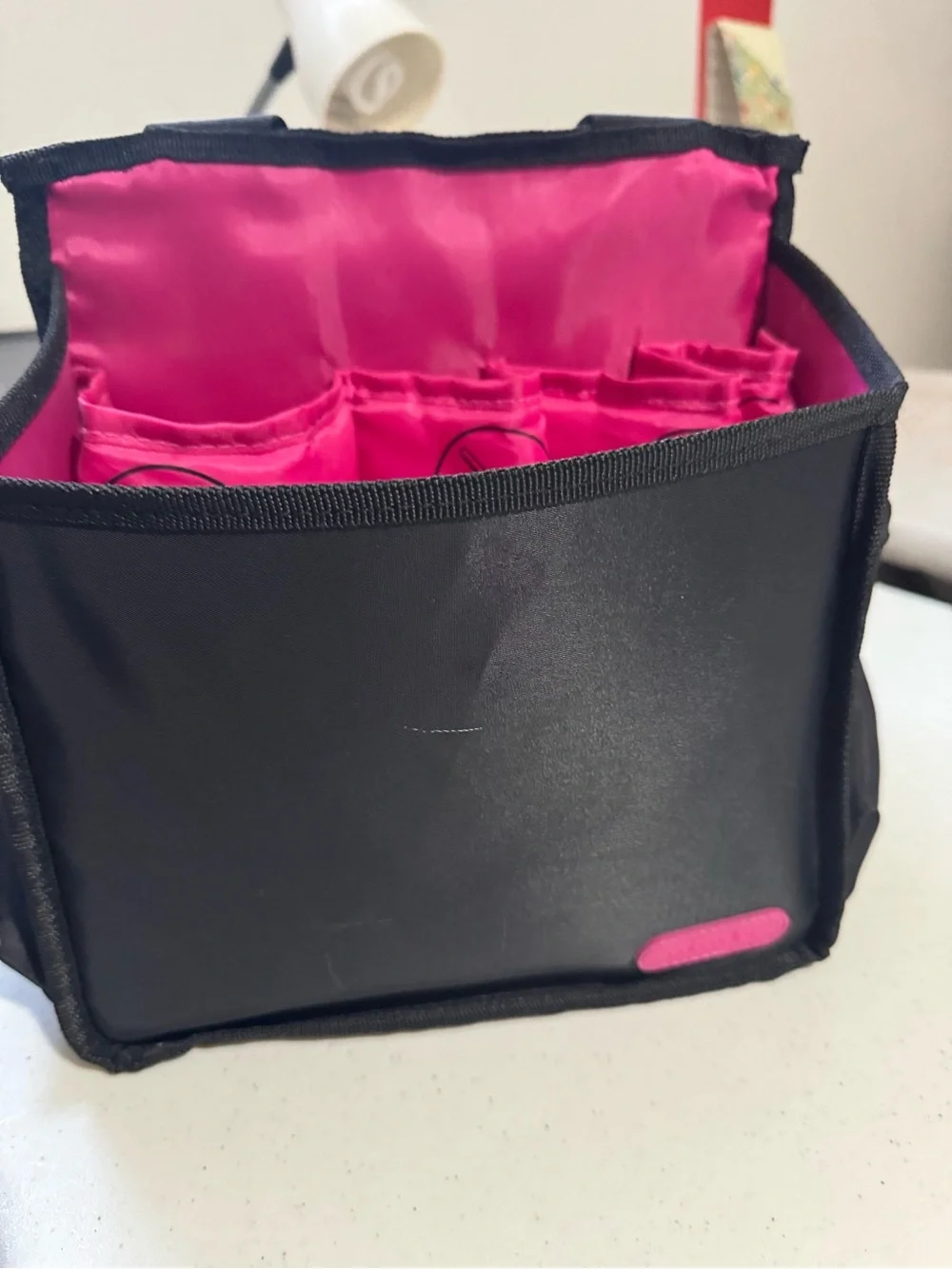 Caboodles Hair Tool Organizer Tote Bag - Black Pink Hot Tool Storage Carry Caddy